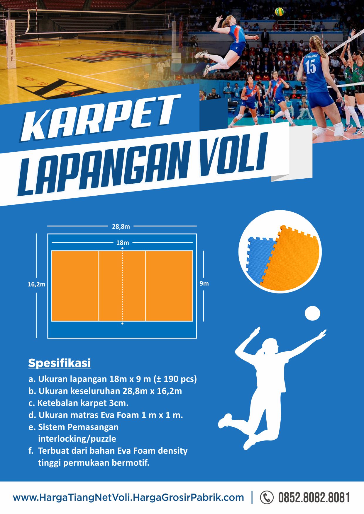 pabrik karpet lapangan voli