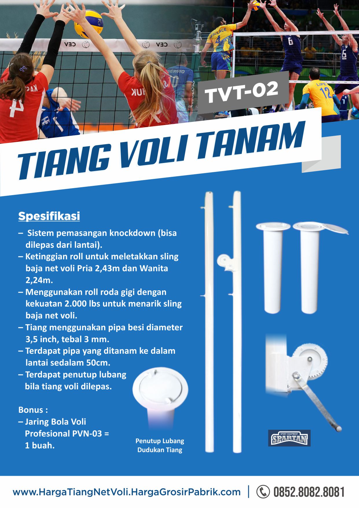 pabrik tiang voli tanam tvt 02