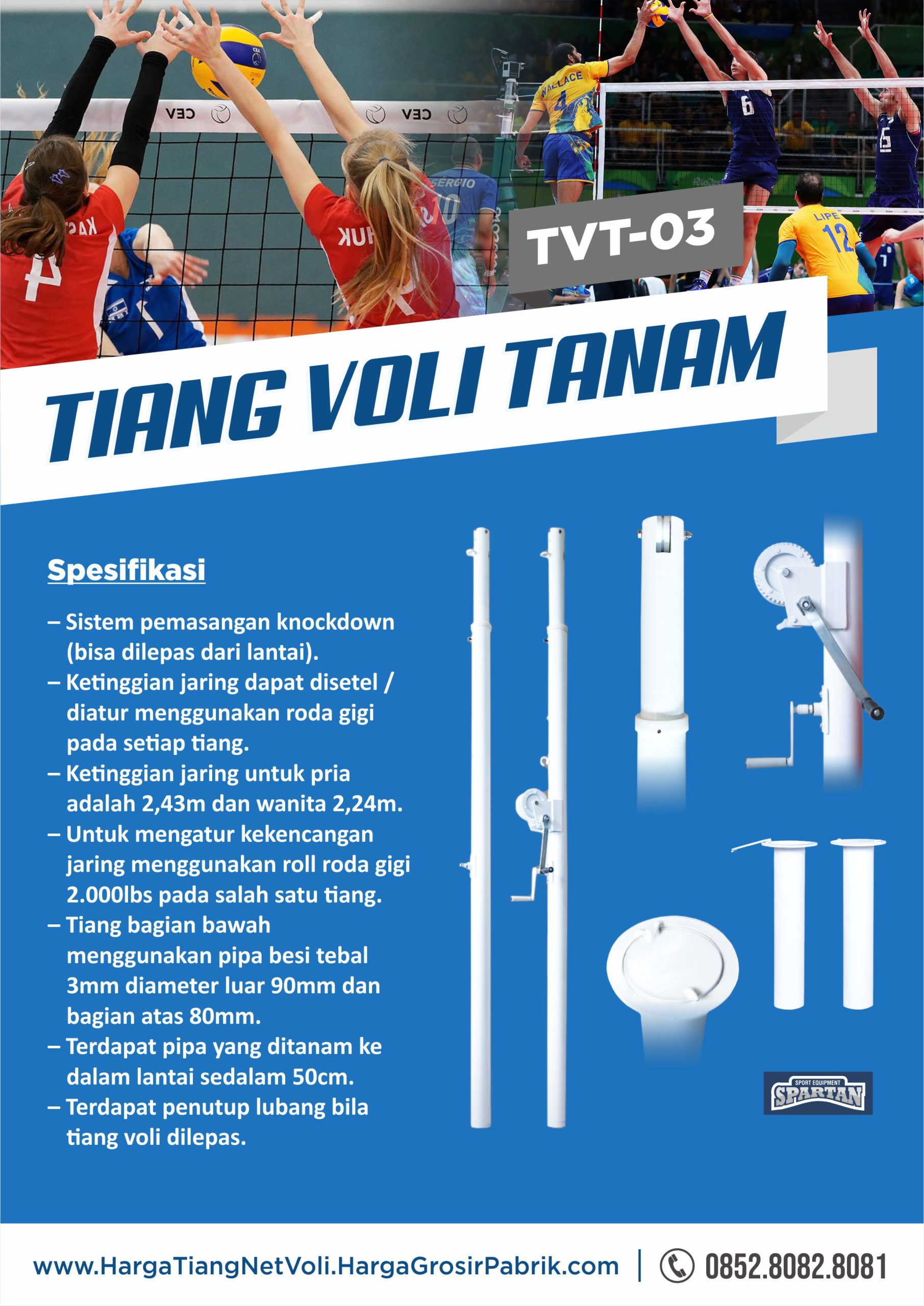 pabrik tiang voli tanam tvt 03