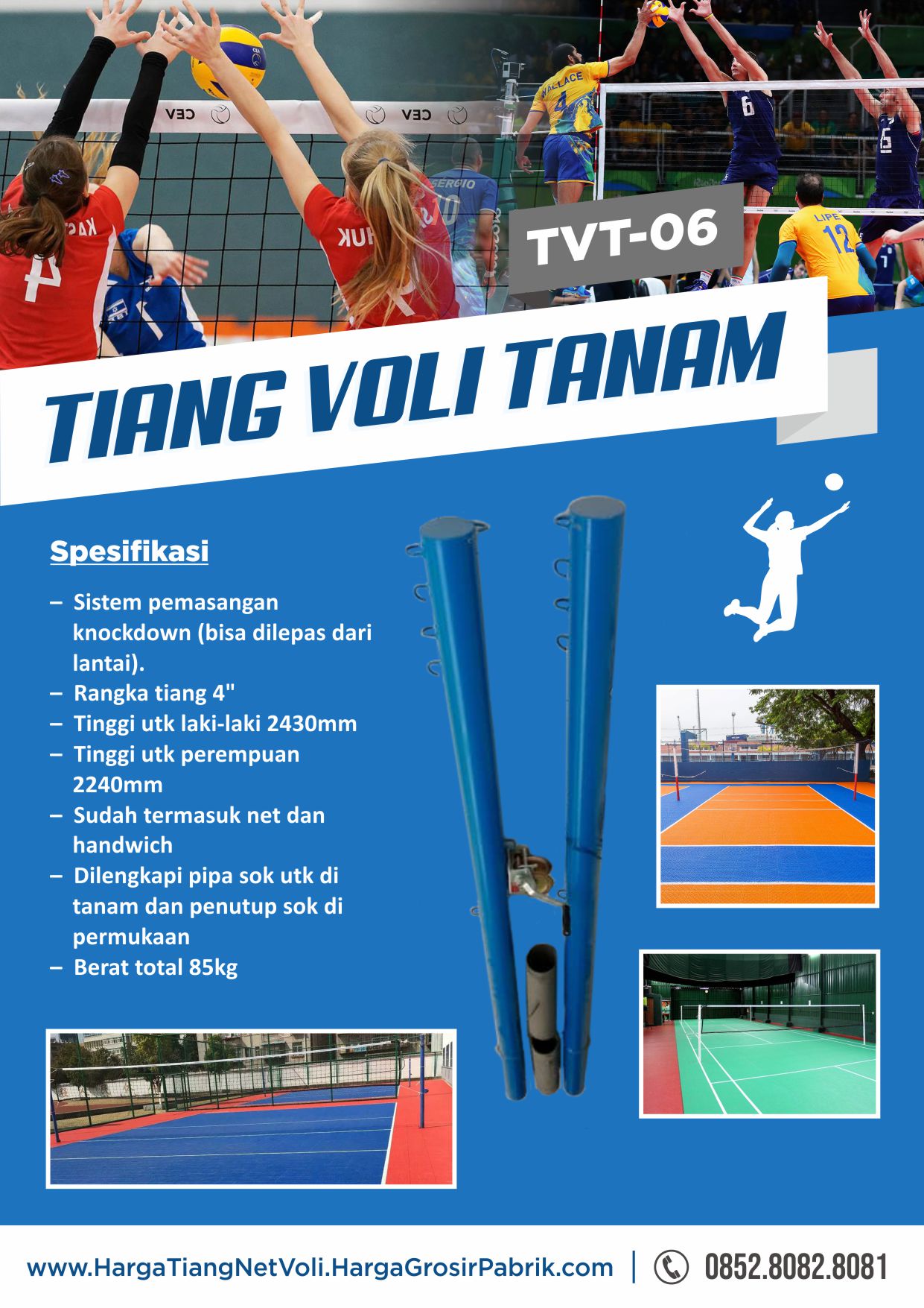 pabrik tiang voli tanam tvt 06